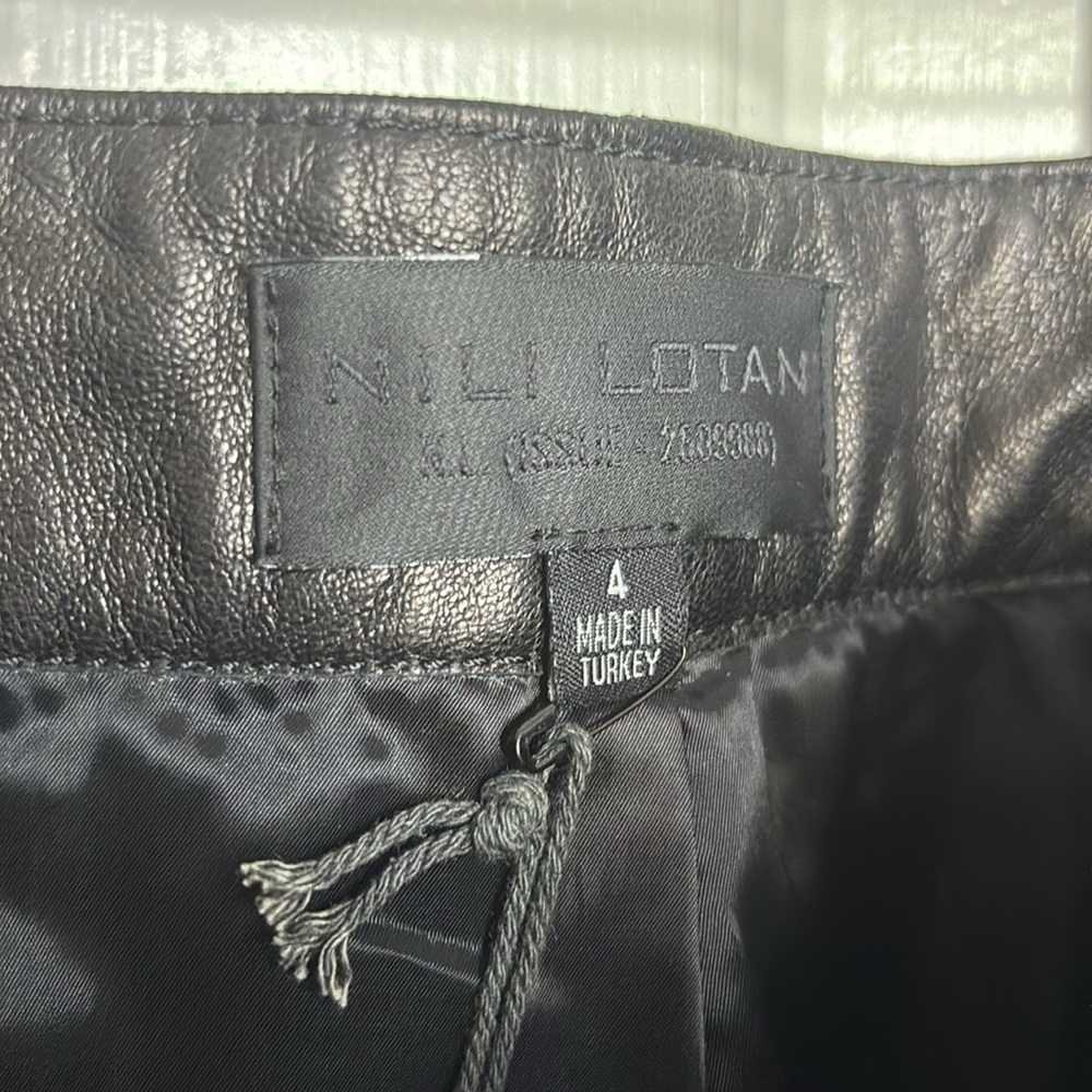 NWT NILI LOTAN Roe leather pants black size 4. Current season - Picture 6 of 12